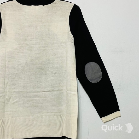 S - NWT Color-Block Blouse Sweater w/ Button Detail - Picture 9 of 11